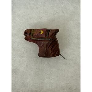 Vintage Hand Carved Horse Head Pin. 1”